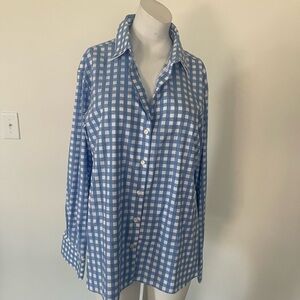 HINSON WU AILEEN BLOUSE IN BLUE AND white Shirt size xl